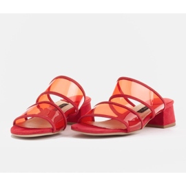 Marco Shoes Tøfler til kvinder med gennemsigtige striber rød 3