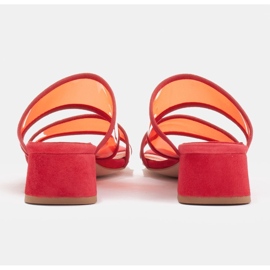 Marco Shoes Tøfler til kvinder med gennemsigtige striber rød 5