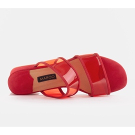 Marco Shoes Tøfler til kvinder med gennemsigtige striber rød 7