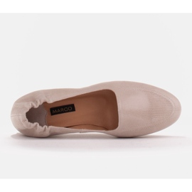 Marco Shoes Kvinders ballerinaer med elastik i overdelen beige 6