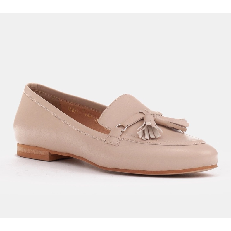 Marco Shoes Loafers i fuldnarvet læder med udsmykning 1983P-007-1 beige 1
