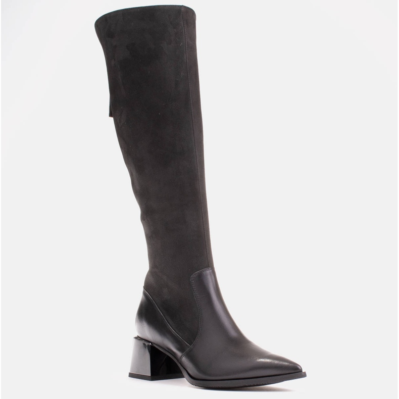 Marco Shoes Klassiske støvler i en kombination af læder og nubuck sort 1