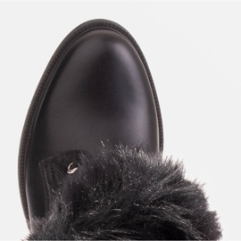 Marco Shoes Støvler i præget læder og pels sort 6