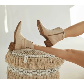 Marco Shoes Cowboystøvler i læder med dekorative syninger 2188B-1278-042-1 beige 1