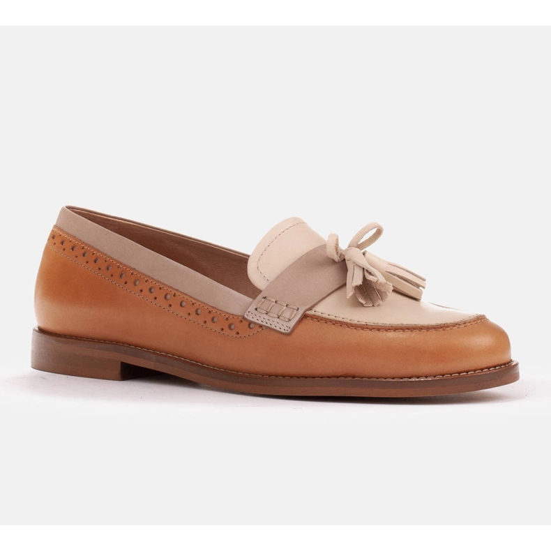 Marco Shoes Loafers med dekorative frynser 2217P-693-1280-1250-1 beige brun 1