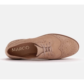 Marco Shoes Sko med dekorativ perforering beige 4