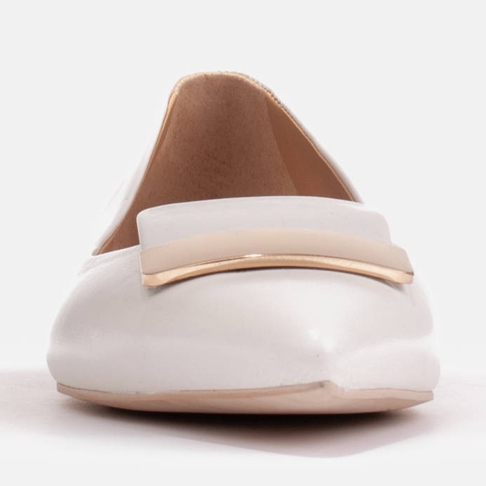 Marco Shoes Ballerinas med en dekorativ tunge hvid 1