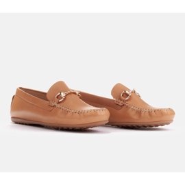 Marco Shoes Loafers med gylden ornament beige 4