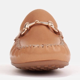 Marco Shoes Loafers med gylden ornament beige 2