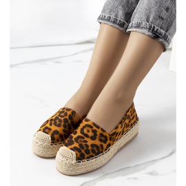 Brune espadriller på Feiken-platformen sort gul 1