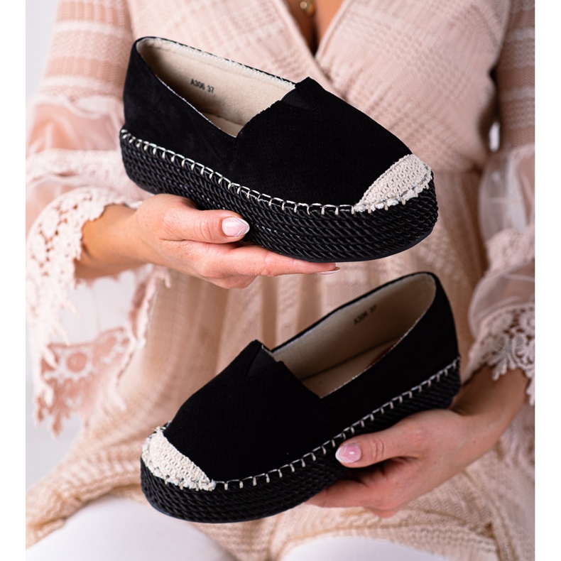 SHELOVET Ruskind espadriller sort 1