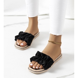 Sorte flip-flops med flæse fra Palmeri 1