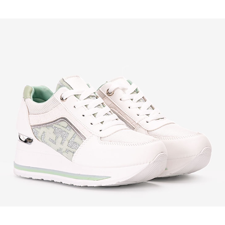 Hvide Vildan wedge sneakers grøn 1