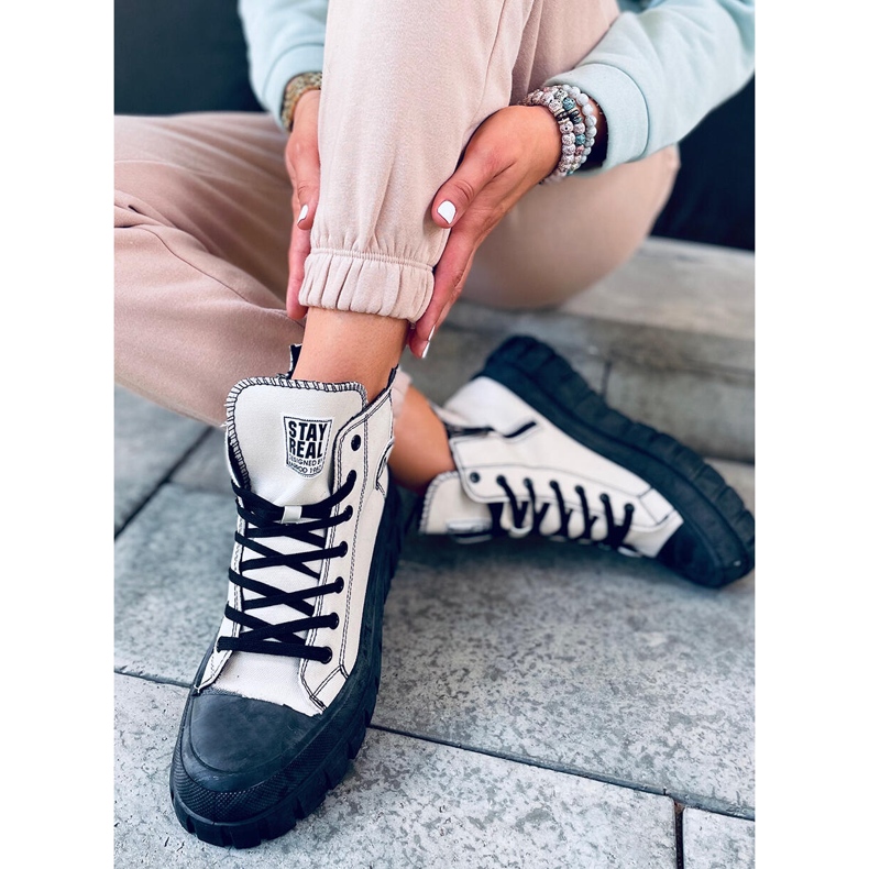 Kaya BEIGE / SORT high-top sneakers 2