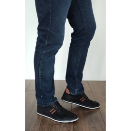 Polbut Casual herresko 1801P sort nubuck / kamel brun 5