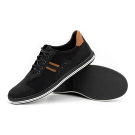 Polbut Casual herresko 1801P sort nubuck / kamel brun 2