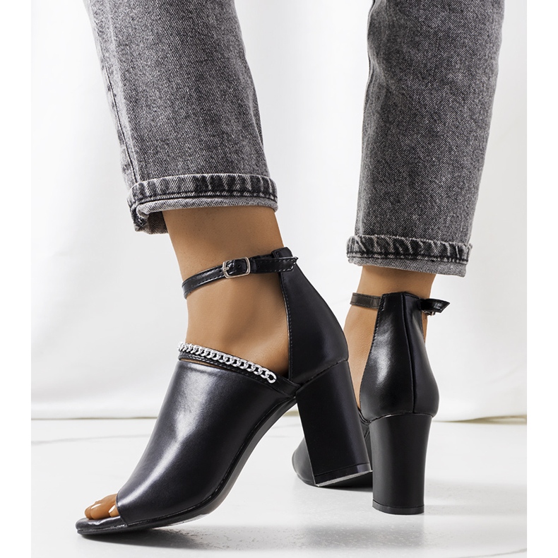 Sorte Nasrin Shank-sandaler 2