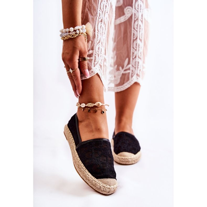 S.Barski Klassiske sorte Catris Openwork Espadriller til kvinder 1