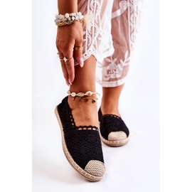 PH1 Kvinders sorte gennembrudte Slip-on Espadrilles 1