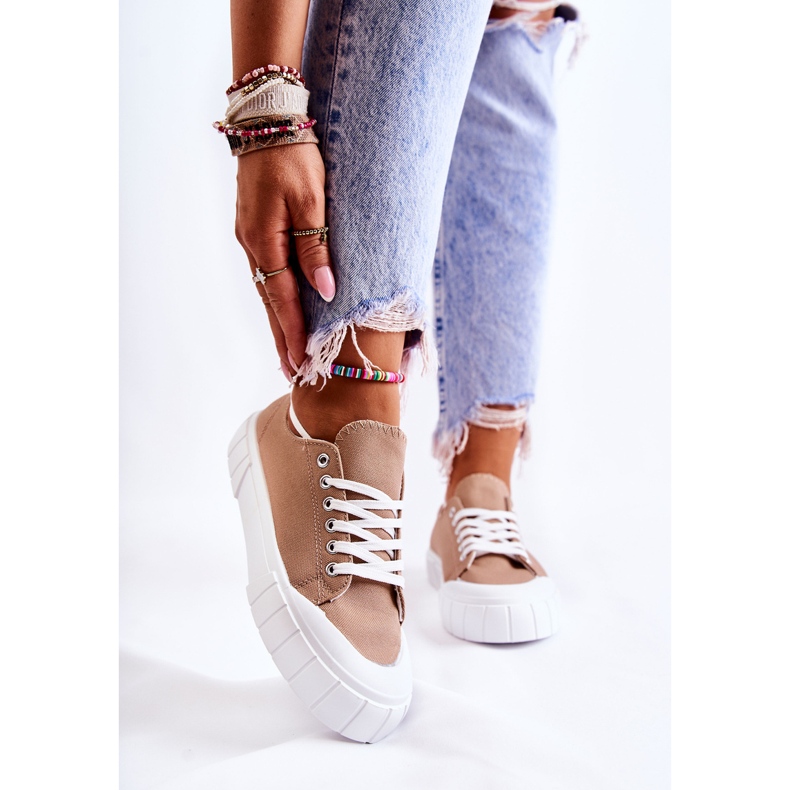 Sneakers til kvinder på platformen brune kommer 2