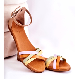 Moderigtige kvinders sandaler Maciejka L4953-04 Multicolor beige brun flerfarvet 4