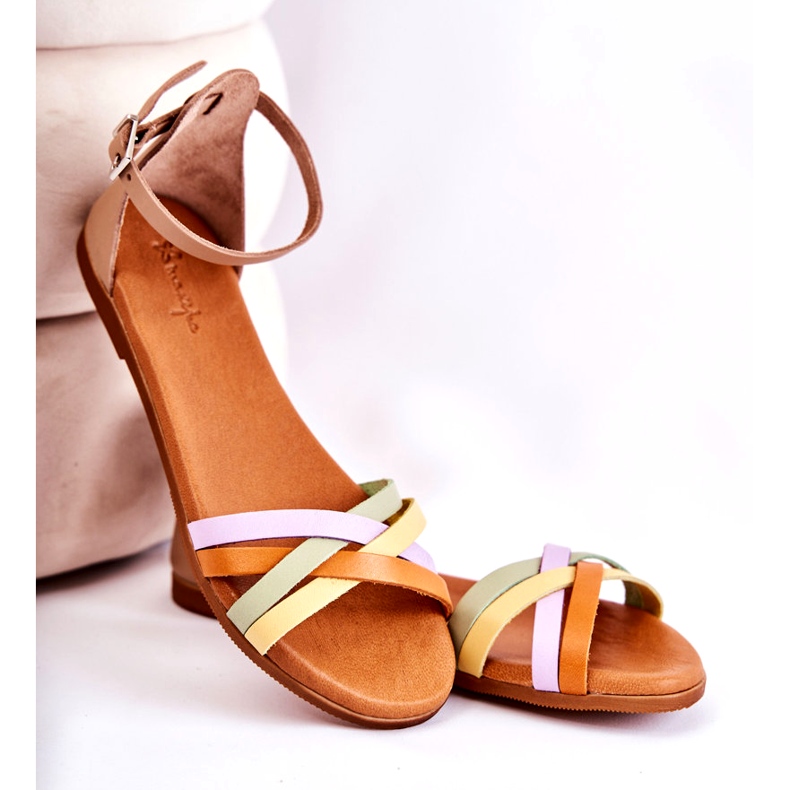 Moderigtige kvinders sandaler Maciejka L4953-04 Multicolor beige brun flerfarvet 4