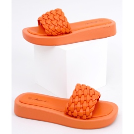 BM Højhælede sandaler med vævede Elida Orange striber 1