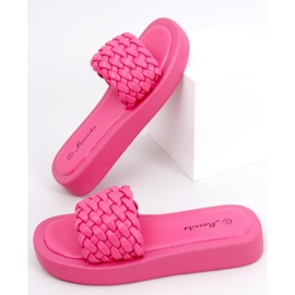 Højhælede sandaler med flettede Elida Fushia striber lyserød 1