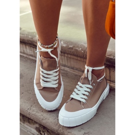 Sneakers til kvinder på platformen brune kommer 1