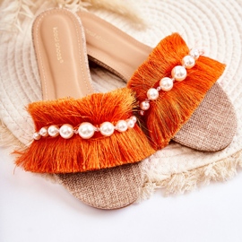 PG2 Tøfler til kvinder med dekorativt orange Ramisa-bælte 1