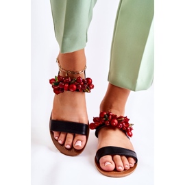 Moderigtige sandaler med sorte Hally-perler 1