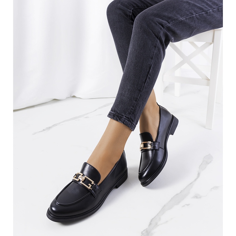 Sorte Neder loafers til kvinder 1