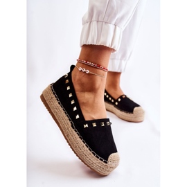 WT1 Espadriller til kvinder med nitter Sort Laross 2
