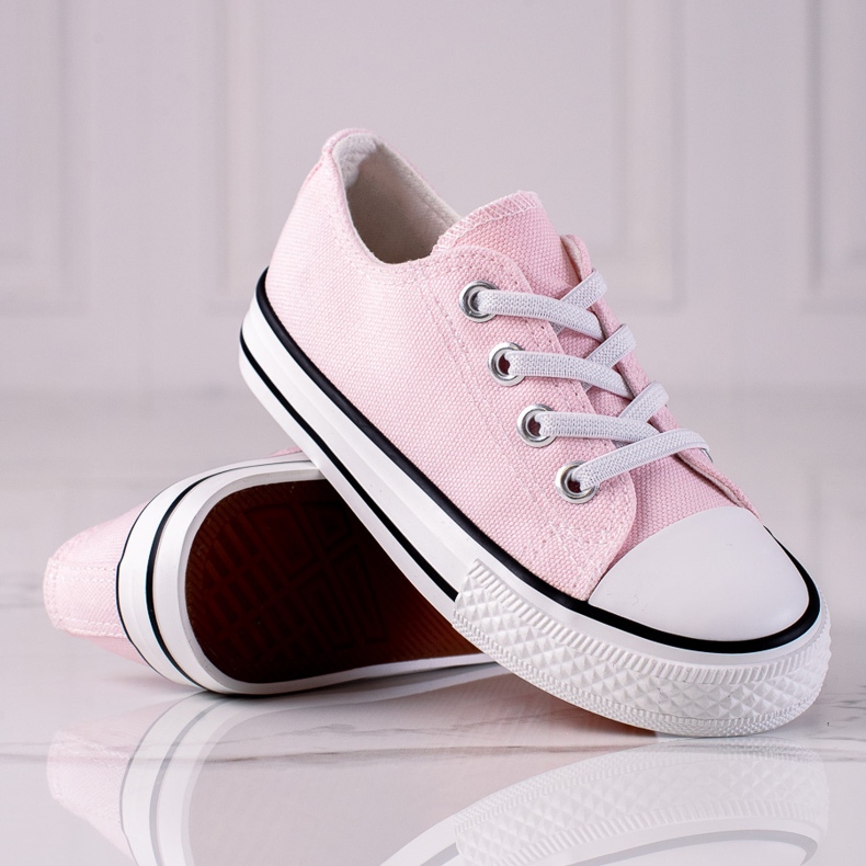 Pink Vico børnesneakers med elastik lyserød 1