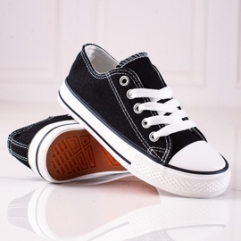 Børnesneakers med snøre Vico sort 1