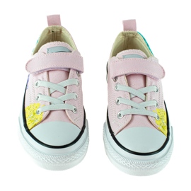 Shelovet lave børnesneakers med lyserøde blomster flerfarvet 1