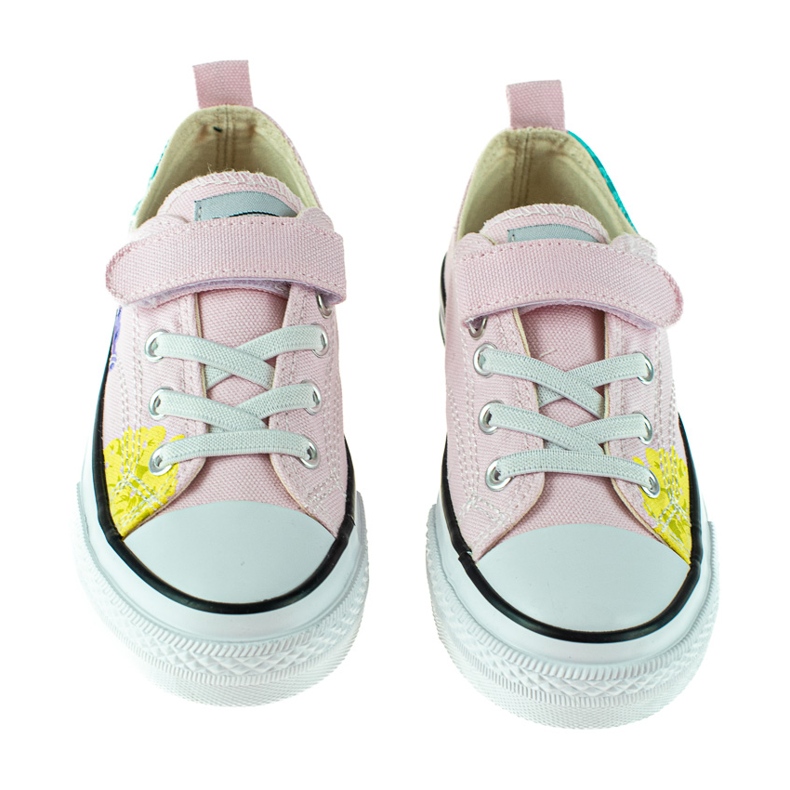 Shelovet lave børnesneakers med lyserøde blomster flerfarvet 1