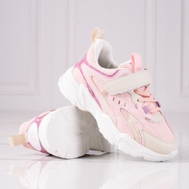 Shelovet børns sneakers på en tyk sål pink lyserød 1