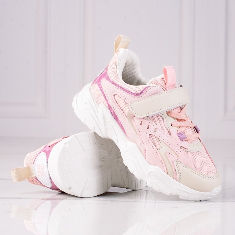 Shelovet børns sneakers på en tyk sål pink lyserød 1