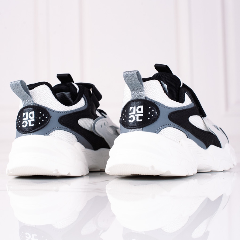 Shelovet børnesneakers på en tyk sål i sort og hvid grå 1
