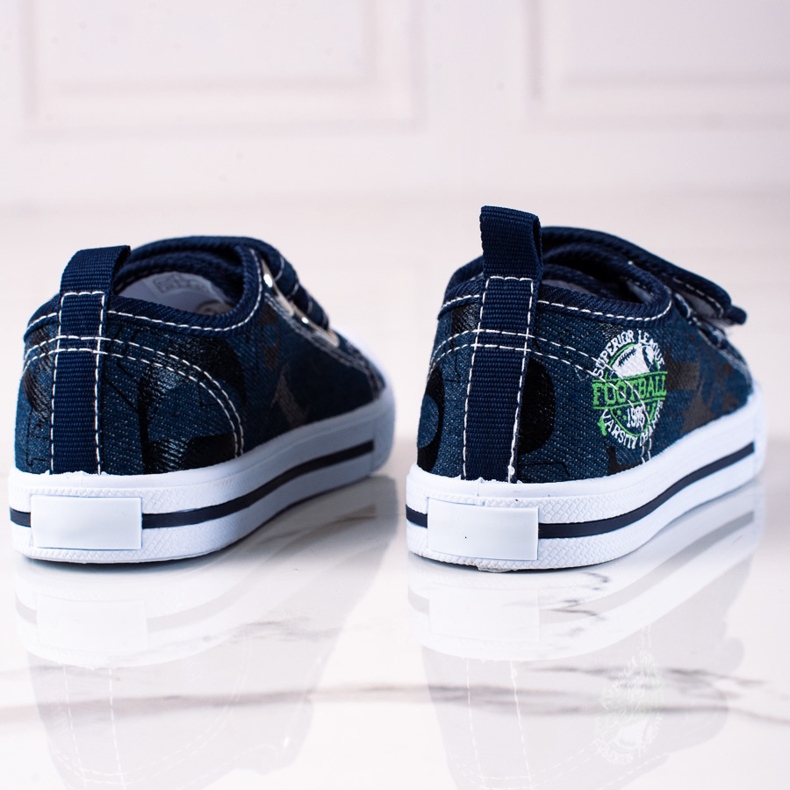 Shelovet drengesneakers med velcro marineblå 1