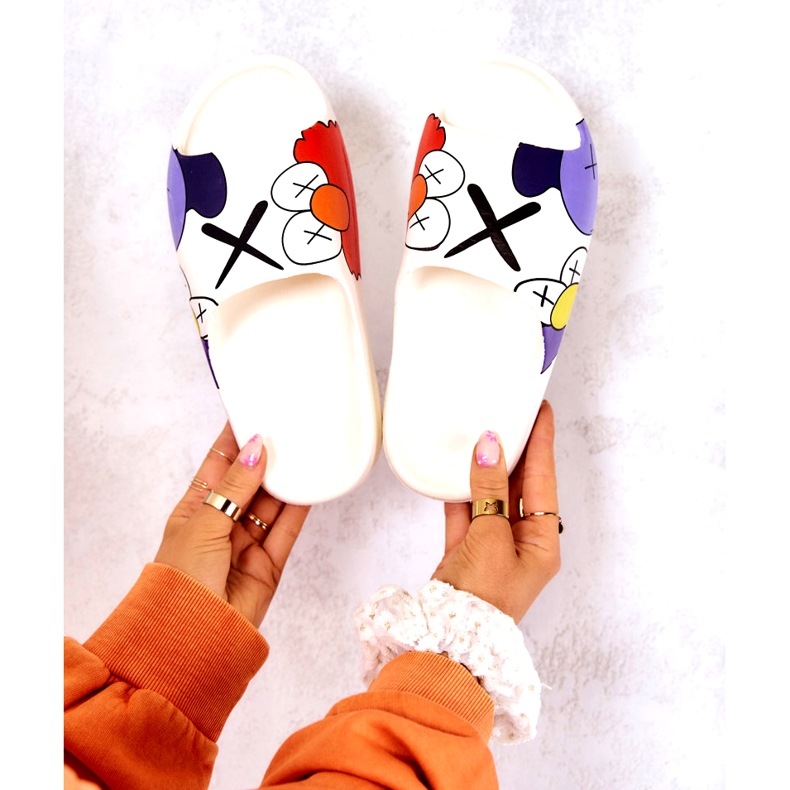 Gummi flip -flops med hvidt tryk 4