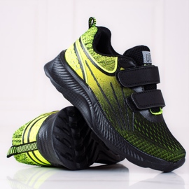 Shelovet drengesneakers med dobbelt velcro sort og gul 1