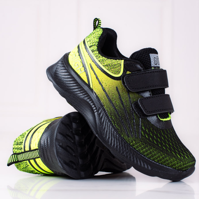 Shelovet drengesneakers med dobbelt velcro sort og gul 1