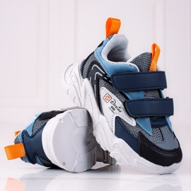 Shelovet drengesneakers på en tyk grå sål blå 1