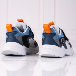 Shelovet drengesneakers på en tyk grå sål blå 2