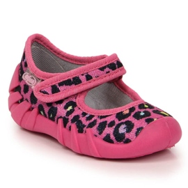 Befado Jr BEF1G velcro hjemmesko pink leopard lyserød 2
