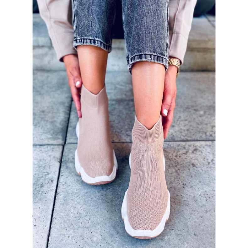 Nova Khaki strømpe ankelstrømper beige 1