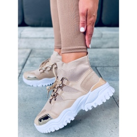 Petra Khaki high-top sokker sneakers beige 3