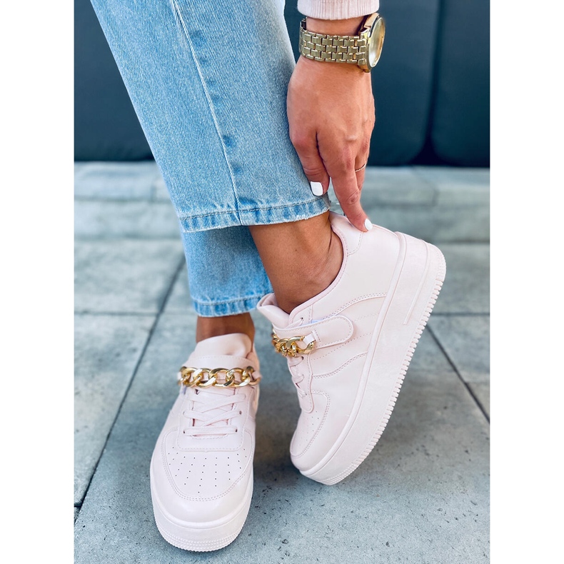 Oxys Pink sneakers med kæde lyserød 1
